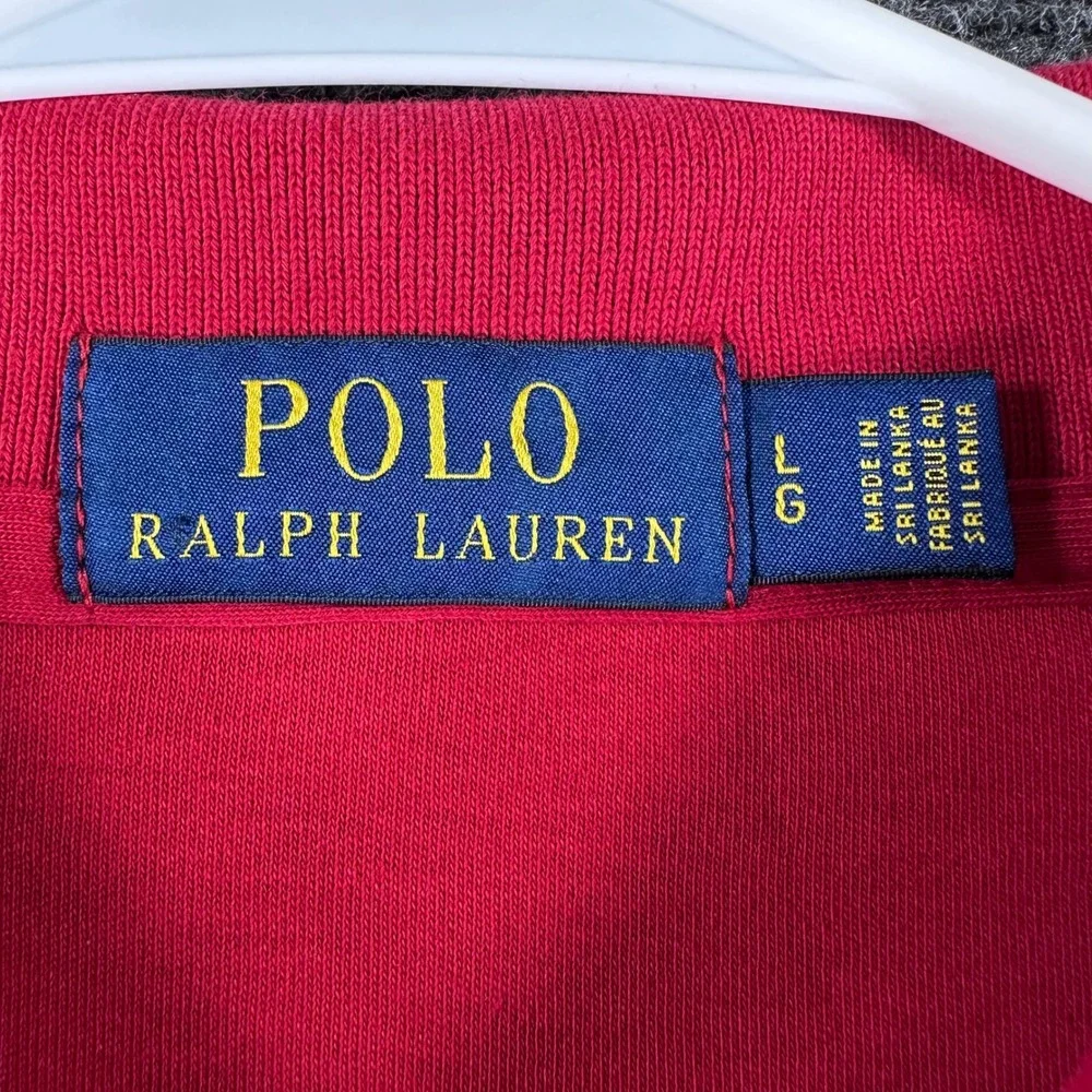 Polo Ralph Lauren Polo Shirt Mens L Large Red Short Sleeve Pony Logo Cotton